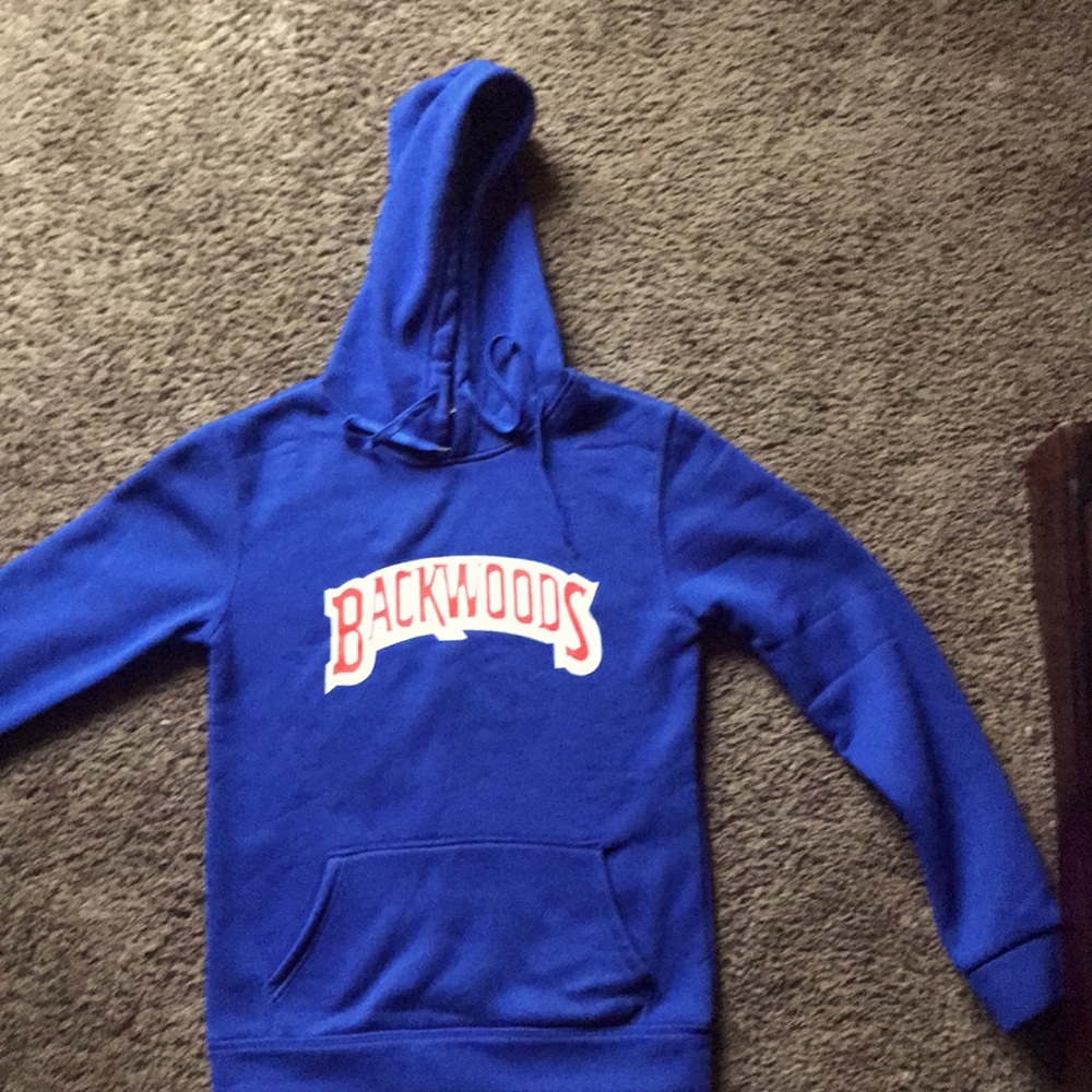 blue backwoods hoodie size small